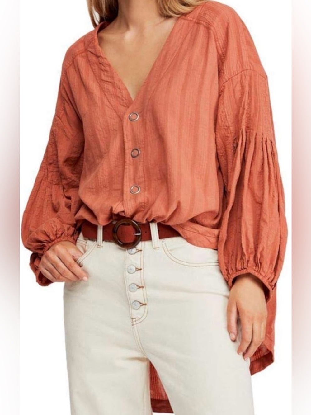 We The Free Rust Gauze Top Boho Feel It Still Peasant Free People Small